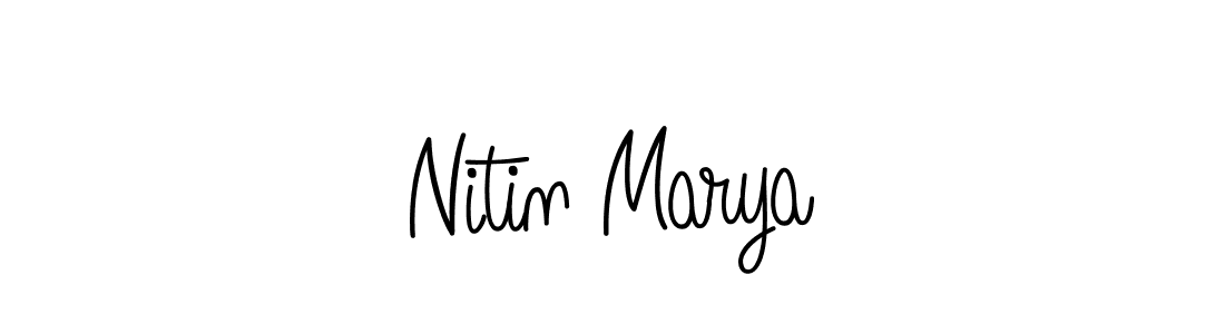 How to make Nitin Marya name signature. Use Angelique-Rose-font-FFP style for creating short signs online. This is the latest handwritten sign. Nitin Marya signature style 5 images and pictures png