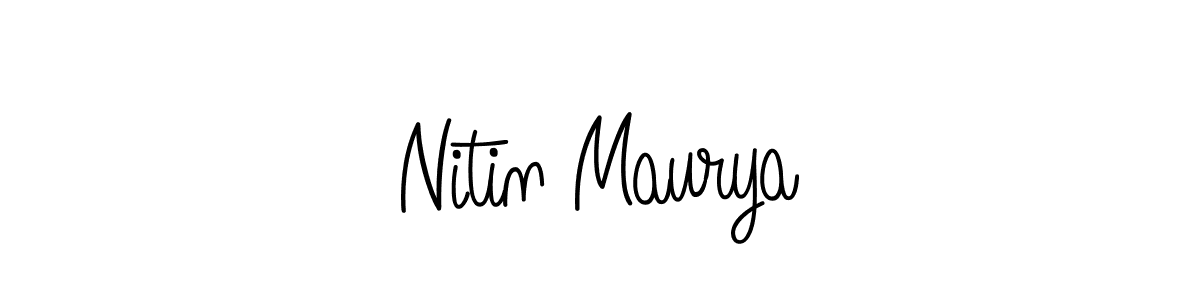 Nitin Maurya stylish signature style. Best Handwritten Sign (Angelique-Rose-font-FFP) for my name. Handwritten Signature Collection Ideas for my name Nitin Maurya. Nitin Maurya signature style 5 images and pictures png