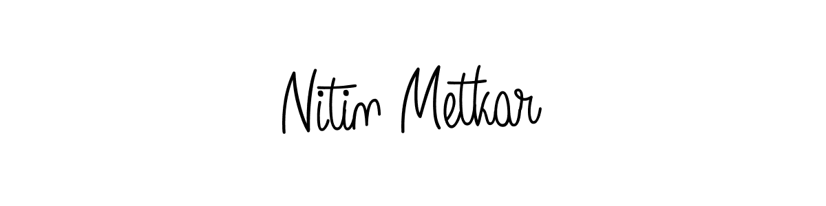 How to make Nitin Metkar name signature. Use Angelique-Rose-font-FFP style for creating short signs online. This is the latest handwritten sign. Nitin Metkar signature style 5 images and pictures png
