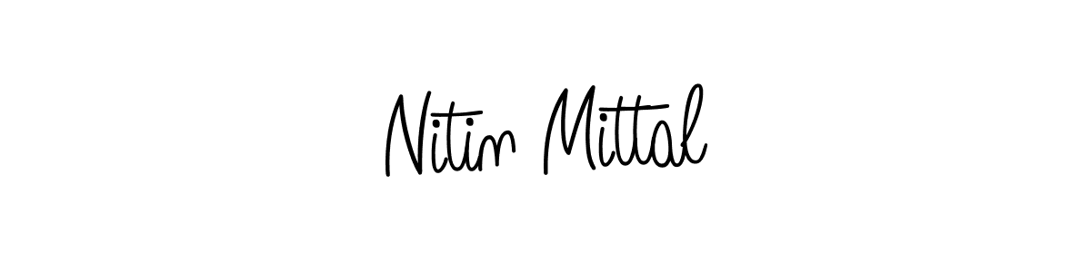 The best way (Angelique-Rose-font-FFP) to make a short signature is to pick only two or three words in your name. The name Nitin Mittal include a total of six letters. For converting this name. Nitin Mittal signature style 5 images and pictures png