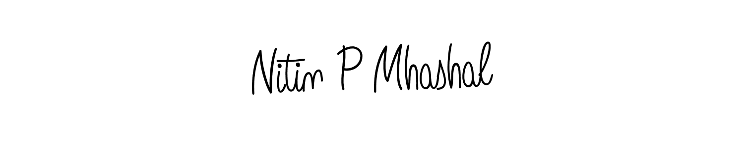 How to make Nitin P Mhashal name signature. Use Angelique-Rose-font-FFP style for creating short signs online. This is the latest handwritten sign. Nitin P Mhashal signature style 5 images and pictures png