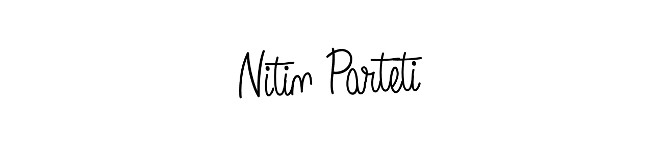 You should practise on your own different ways (Angelique-Rose-font-FFP) to write your name (Nitin Parteti) in signature. don't let someone else do it for you. Nitin Parteti signature style 5 images and pictures png