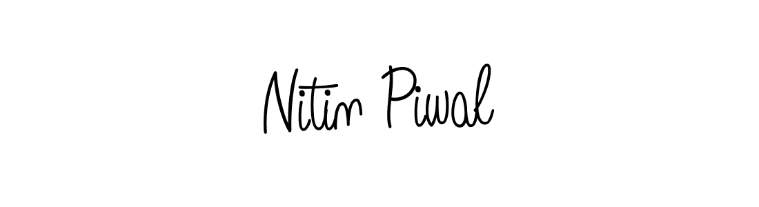 How to make Nitin Piwal name signature. Use Angelique-Rose-font-FFP style for creating short signs online. This is the latest handwritten sign. Nitin Piwal signature style 5 images and pictures png