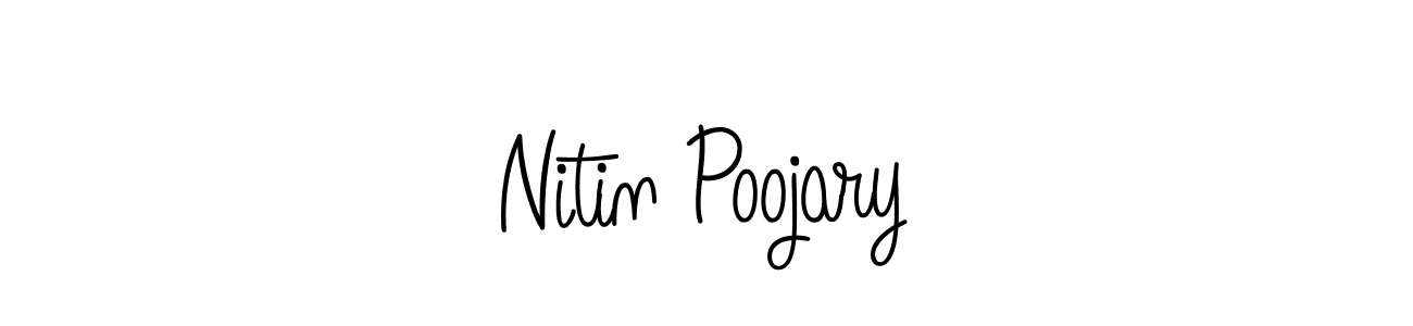 Create a beautiful signature design for name Nitin Poojary. With this signature (Angelique-Rose-font-FFP) fonts, you can make a handwritten signature for free. Nitin Poojary signature style 5 images and pictures png