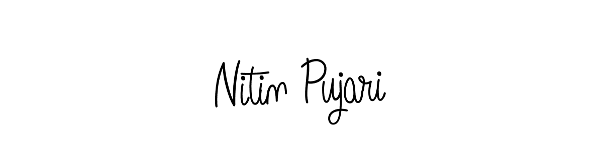 if you are searching for the best signature style for your name Nitin Pujari. so please give up your signature search. here we have designed multiple signature styles  using Angelique-Rose-font-FFP. Nitin Pujari signature style 5 images and pictures png