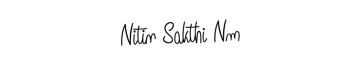 Create a beautiful signature design for name Nitin Sakthi Nm. With this signature (Angelique-Rose-font-FFP) fonts, you can make a handwritten signature for free. Nitin Sakthi Nm signature style 5 images and pictures png