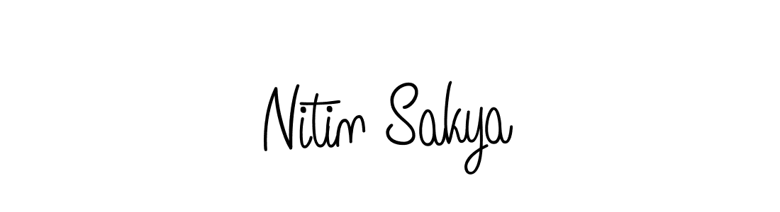 Design your own signature with our free online signature maker. With this signature software, you can create a handwritten (Angelique-Rose-font-FFP) signature for name Nitin Sakya. Nitin Sakya signature style 5 images and pictures png