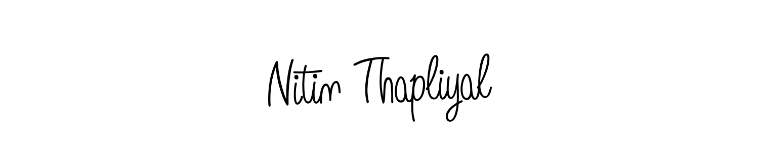 How to make Nitin Thapliyal name signature. Use Angelique-Rose-font-FFP style for creating short signs online. This is the latest handwritten sign. Nitin Thapliyal signature style 5 images and pictures png