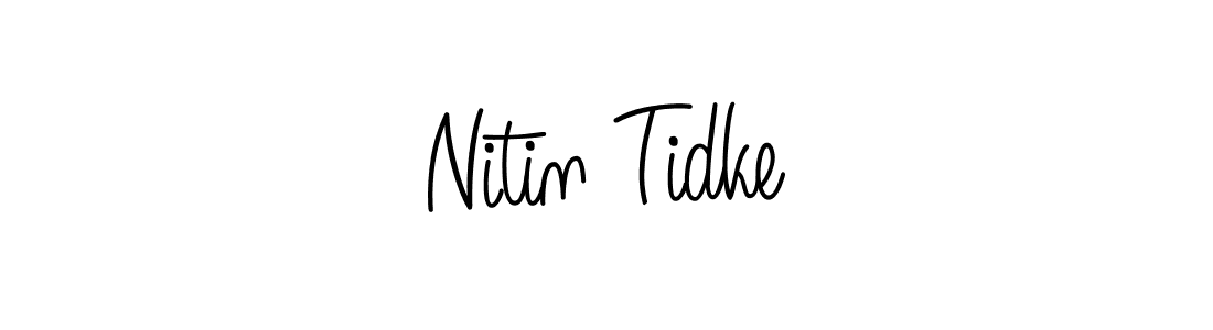 You should practise on your own different ways (Angelique-Rose-font-FFP) to write your name (Nitin Tidke) in signature. don't let someone else do it for you. Nitin Tidke signature style 5 images and pictures png
