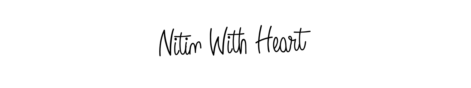 Use a signature maker to create a handwritten signature online. With this signature software, you can design (Angelique-Rose-font-FFP) your own signature for name Nitin With Heart. Nitin With Heart signature style 5 images and pictures png