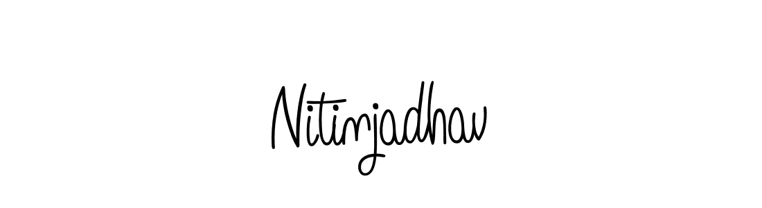 You should practise on your own different ways (Angelique-Rose-font-FFP) to write your name (Nitinjadhav) in signature. don't let someone else do it for you. Nitinjadhav signature style 5 images and pictures png