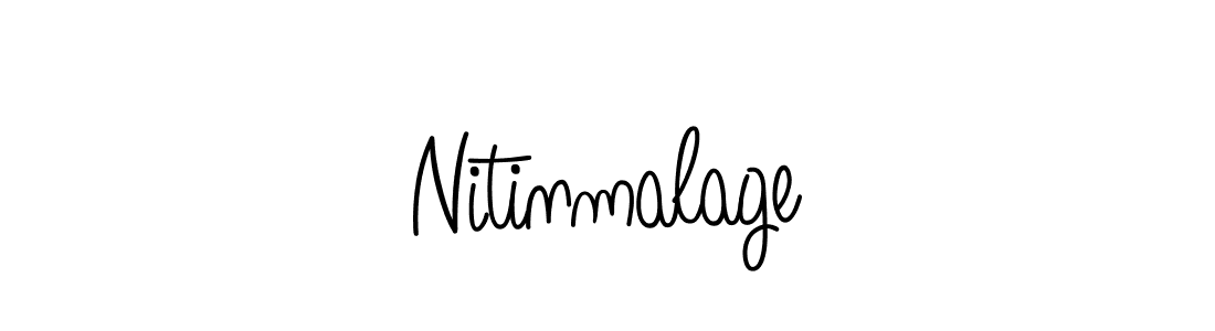 How to make Nitinmalage name signature. Use Angelique-Rose-font-FFP style for creating short signs online. This is the latest handwritten sign. Nitinmalage signature style 5 images and pictures png