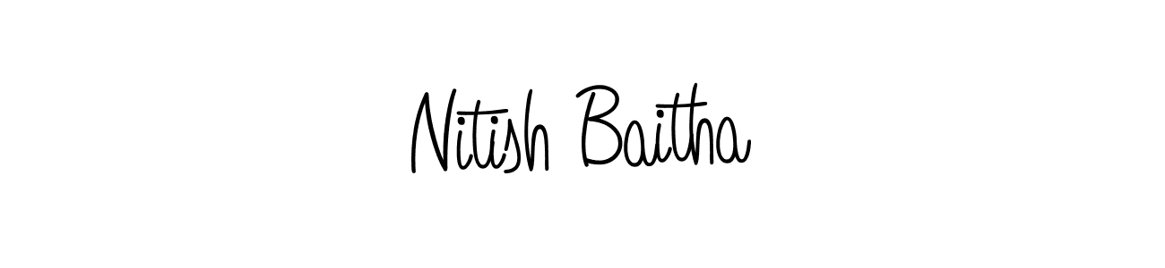 Make a beautiful signature design for name Nitish Baitha. With this signature (Angelique-Rose-font-FFP) style, you can create a handwritten signature for free. Nitish Baitha signature style 5 images and pictures png