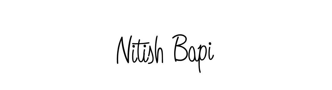 The best way (Angelique-Rose-font-FFP) to make a short signature is to pick only two or three words in your name. The name Nitish Bapi include a total of six letters. For converting this name. Nitish Bapi signature style 5 images and pictures png