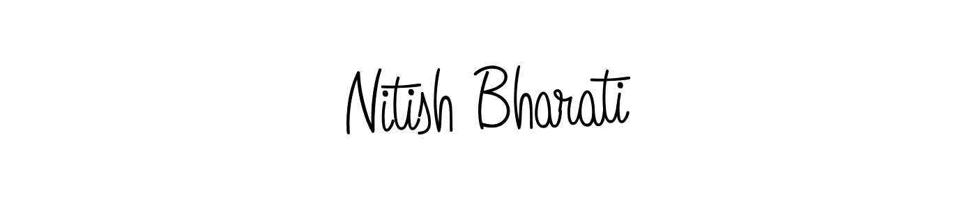How to make Nitish Bharati name signature. Use Angelique-Rose-font-FFP style for creating short signs online. This is the latest handwritten sign. Nitish Bharati signature style 5 images and pictures png