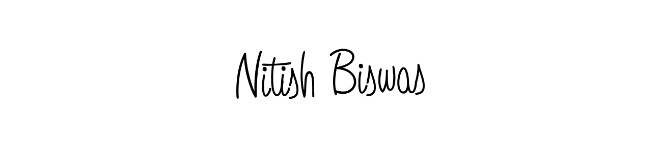 How to make Nitish Biswas name signature. Use Angelique-Rose-font-FFP style for creating short signs online. This is the latest handwritten sign. Nitish Biswas signature style 5 images and pictures png