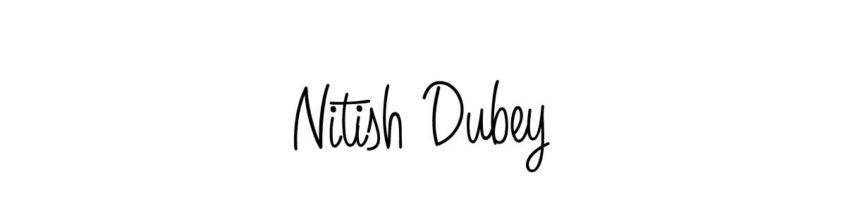 You should practise on your own different ways (Angelique-Rose-font-FFP) to write your name (Nitish Dubey) in signature. don't let someone else do it for you. Nitish Dubey signature style 5 images and pictures png
