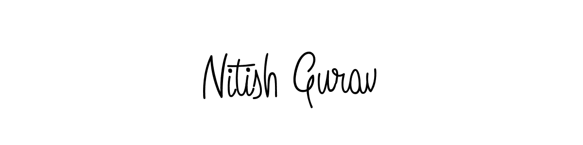 Create a beautiful signature design for name Nitish Gurav. With this signature (Angelique-Rose-font-FFP) fonts, you can make a handwritten signature for free. Nitish Gurav signature style 5 images and pictures png