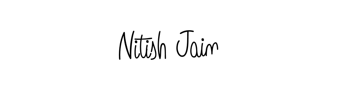 You should practise on your own different ways (Angelique-Rose-font-FFP) to write your name (Nitish Jain) in signature. don't let someone else do it for you. Nitish Jain signature style 5 images and pictures png