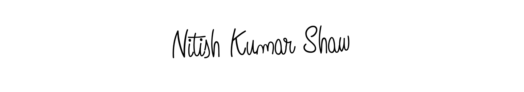 You should practise on your own different ways (Angelique-Rose-font-FFP) to write your name (Nitish Kumar Shaw) in signature. don't let someone else do it for you. Nitish Kumar Shaw signature style 5 images and pictures png