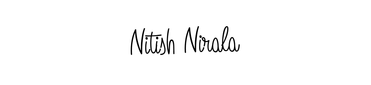 You should practise on your own different ways (Angelique-Rose-font-FFP) to write your name (Nitish Nirala) in signature. don't let someone else do it for you. Nitish Nirala signature style 5 images and pictures png