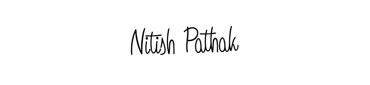 The best way (Angelique-Rose-font-FFP) to make a short signature is to pick only two or three words in your name. The name Nitish Pathak include a total of six letters. For converting this name. Nitish Pathak signature style 5 images and pictures png