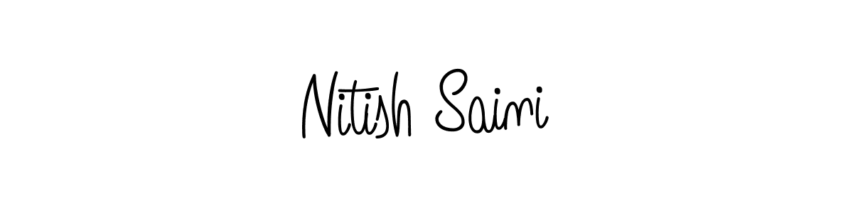 How to make Nitish Saini name signature. Use Angelique-Rose-font-FFP style for creating short signs online. This is the latest handwritten sign. Nitish Saini signature style 5 images and pictures png