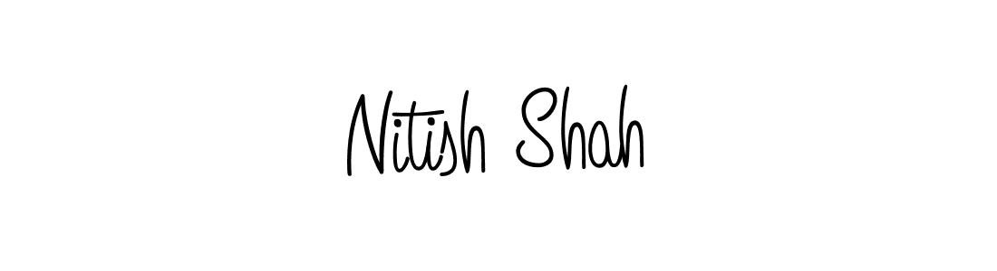How to make Nitish Shah name signature. Use Angelique-Rose-font-FFP style for creating short signs online. This is the latest handwritten sign. Nitish Shah signature style 5 images and pictures png