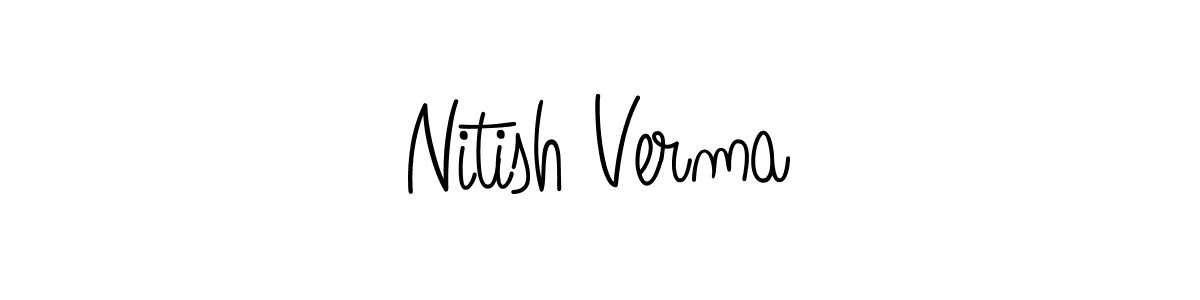 How to make Nitish Verma name signature. Use Angelique-Rose-font-FFP style for creating short signs online. This is the latest handwritten sign. Nitish Verma signature style 5 images and pictures png