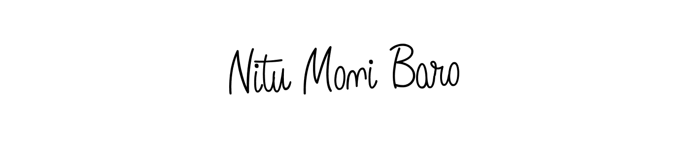 Create a beautiful signature design for name Nitu Moni Baro. With this signature (Angelique-Rose-font-FFP) fonts, you can make a handwritten signature for free. Nitu Moni Baro signature style 5 images and pictures png