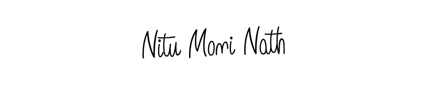 Use a signature maker to create a handwritten signature online. With this signature software, you can design (Angelique-Rose-font-FFP) your own signature for name Nitu Moni Nath. Nitu Moni Nath signature style 5 images and pictures png