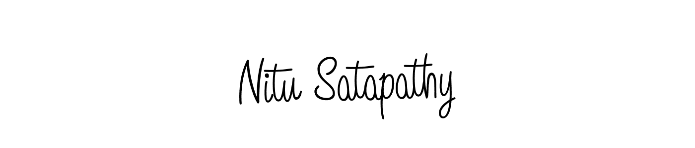 The best way (Angelique-Rose-font-FFP) to make a short signature is to pick only two or three words in your name. The name Nitu Satapathy include a total of six letters. For converting this name. Nitu Satapathy signature style 5 images and pictures png