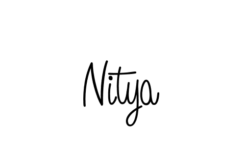 Make a beautiful signature design for name Nitya. With this signature (Angelique-Rose-font-FFP) style, you can create a handwritten signature for free. Nitya signature style 5 images and pictures png