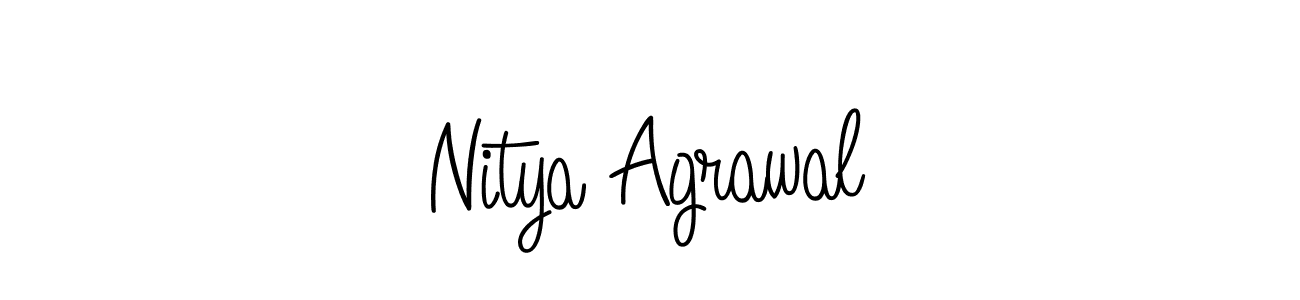 The best way (Angelique-Rose-font-FFP) to make a short signature is to pick only two or three words in your name. The name Nitya Agrawal include a total of six letters. For converting this name. Nitya Agrawal signature style 5 images and pictures png