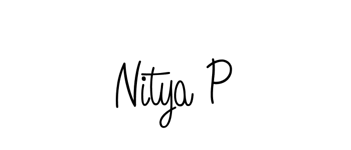 How to make Nitya P name signature. Use Angelique-Rose-font-FFP style for creating short signs online. This is the latest handwritten sign. Nitya P signature style 5 images and pictures png