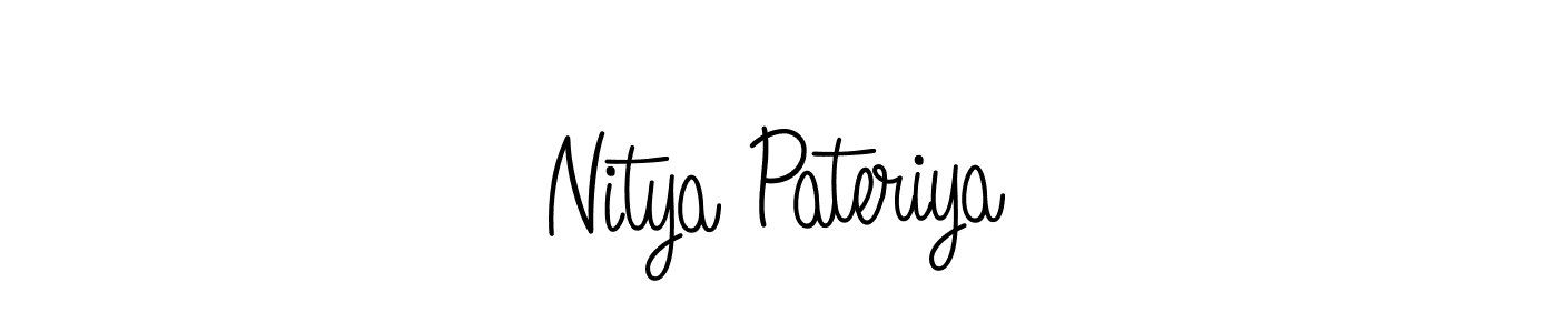 You should practise on your own different ways (Angelique-Rose-font-FFP) to write your name (Nitya Pateriya) in signature. don't let someone else do it for you. Nitya Pateriya signature style 5 images and pictures png