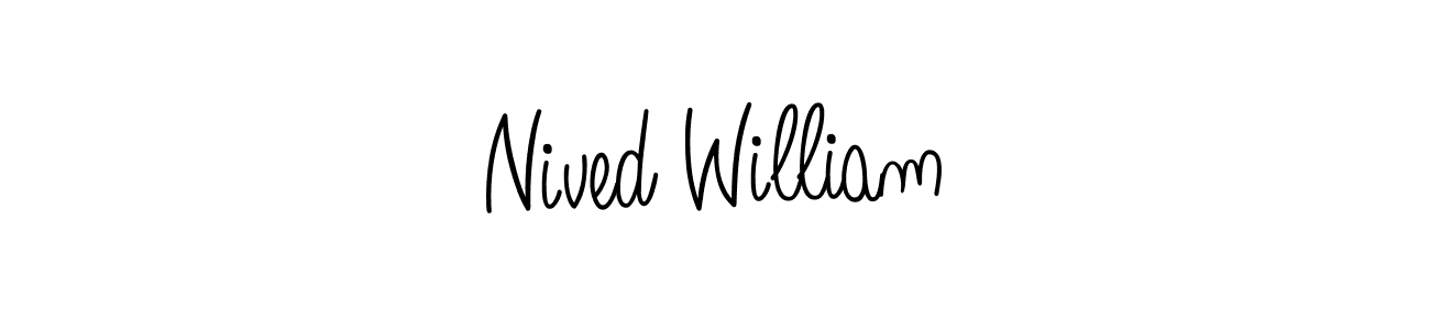 Create a beautiful signature design for name Nived William. With this signature (Angelique-Rose-font-FFP) fonts, you can make a handwritten signature for free. Nived William signature style 5 images and pictures png