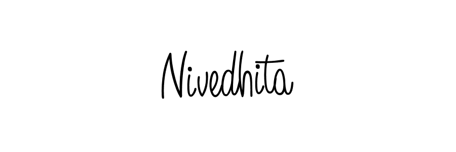 How to make Nivedhita name signature. Use Angelique-Rose-font-FFP style for creating short signs online. This is the latest handwritten sign. Nivedhita signature style 5 images and pictures png