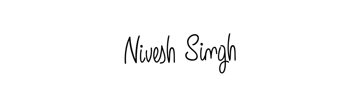How to make Nivesh Singh name signature. Use Angelique-Rose-font-FFP style for creating short signs online. This is the latest handwritten sign. Nivesh Singh signature style 5 images and pictures png