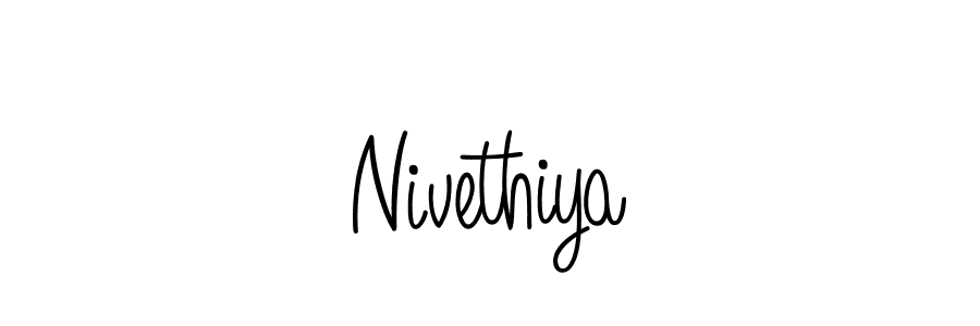 How to make Nivethiya name signature. Use Angelique-Rose-font-FFP style for creating short signs online. This is the latest handwritten sign. Nivethiya signature style 5 images and pictures png