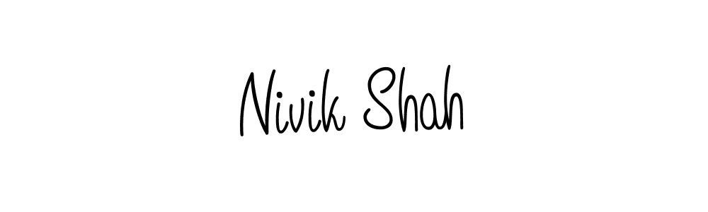 Nivik Shah stylish signature style. Best Handwritten Sign (Angelique-Rose-font-FFP) for my name. Handwritten Signature Collection Ideas for my name Nivik Shah. Nivik Shah signature style 5 images and pictures png