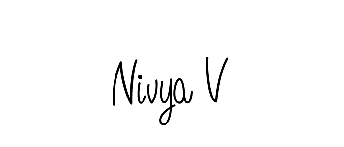 You should practise on your own different ways (Angelique-Rose-font-FFP) to write your name (Nivya V) in signature. don't let someone else do it for you. Nivya V signature style 5 images and pictures png