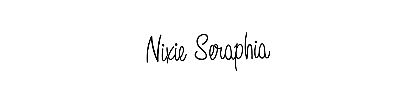 Use a signature maker to create a handwritten signature online. With this signature software, you can design (Angelique-Rose-font-FFP) your own signature for name Nixie Seraphia. Nixie Seraphia signature style 5 images and pictures png