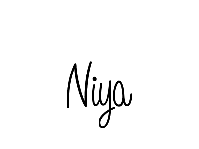 Use a signature maker to create a handwritten signature online. With this signature software, you can design (Angelique-Rose-font-FFP) your own signature for name Niya. Niya signature style 5 images and pictures png