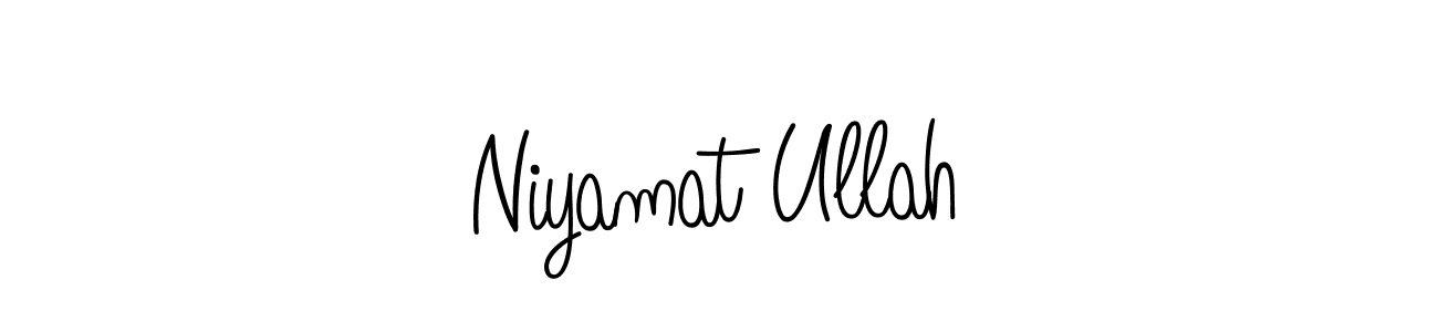 The best way (Angelique-Rose-font-FFP) to make a short signature is to pick only two or three words in your name. The name Niyamat Ullah include a total of six letters. For converting this name. Niyamat Ullah signature style 5 images and pictures png