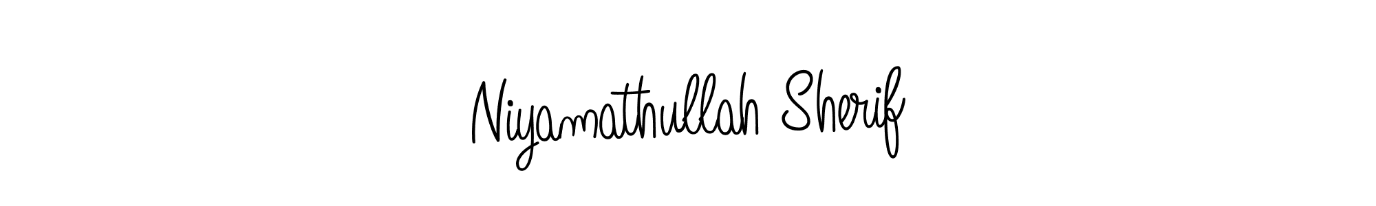 if you are searching for the best signature style for your name Niyamathullah Sherif. so please give up your signature search. here we have designed multiple signature styles  using Angelique-Rose-font-FFP. Niyamathullah Sherif signature style 5 images and pictures png