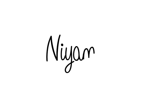 How to make Niyan name signature. Use Angelique-Rose-font-FFP style for creating short signs online. This is the latest handwritten sign. Niyan signature style 5 images and pictures png