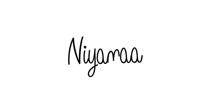 Make a beautiful signature design for name Niyanaa. With this signature (Angelique-Rose-font-FFP) style, you can create a handwritten signature for free. Niyanaa signature style 5 images and pictures png