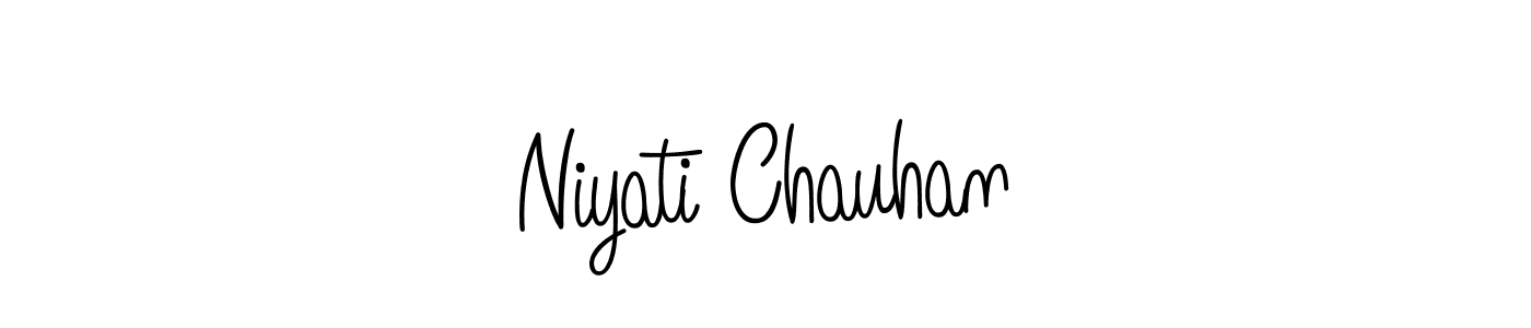 The best way (Angelique-Rose-font-FFP) to make a short signature is to pick only two or three words in your name. The name Niyati Chauhan include a total of six letters. For converting this name. Niyati Chauhan signature style 5 images and pictures png