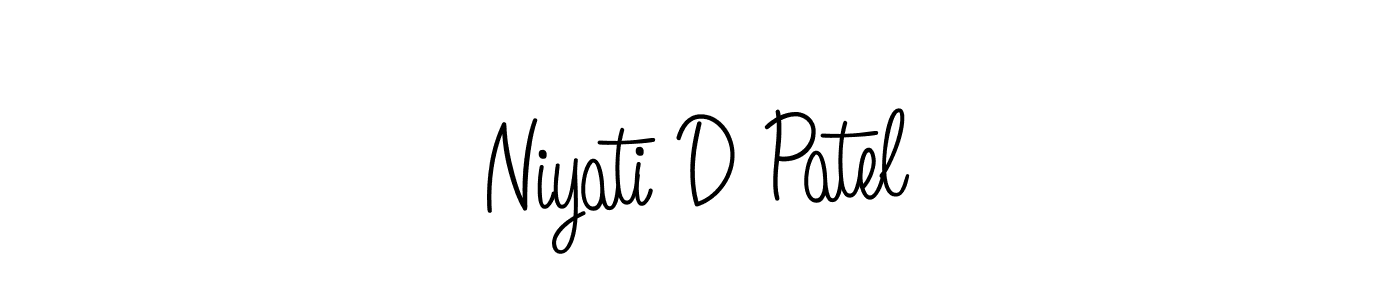 Niyati D Patel stylish signature style. Best Handwritten Sign (Angelique-Rose-font-FFP) for my name. Handwritten Signature Collection Ideas for my name Niyati D Patel. Niyati D Patel signature style 5 images and pictures png